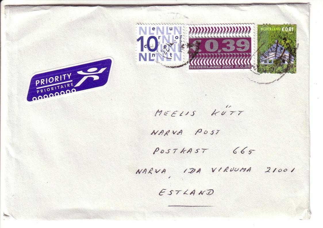 NICE POSTAL COVER : NETHERLANDS - ESTONIA 2005 - Good Stamped - Lettres & Documents