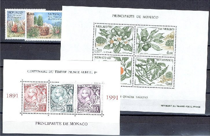 MONACO ANNEE COMPLETE 1991 YEAR SET 1991 ** / SANS CHARNIERES / NEVER HINGED! - Años Completos