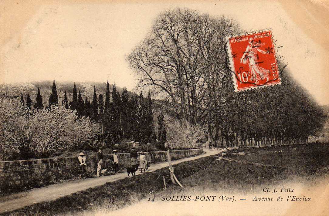 83 SOLLIES PONT Avenue De L' Enclos, Animée, Ed Felix 14, 1914 - Sollies Pont