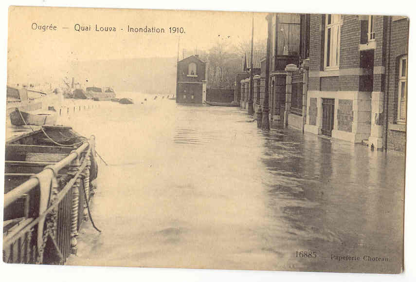 6487 - Ougrée - Quai Louva - Inondation 1910 - Seraing