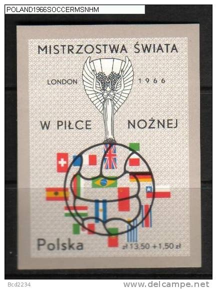 POLAND 1966 SOCCER WORLD CUP SET OF 8 + MS NHM ( FOOTBALL SPORTS ) - Unused Stamps