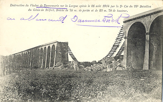 68 - HAUT RHIN - DANNEMARIE - DESTRUCTION DU VIADUC LE 26 AOUT 1914 - - Dannemarie