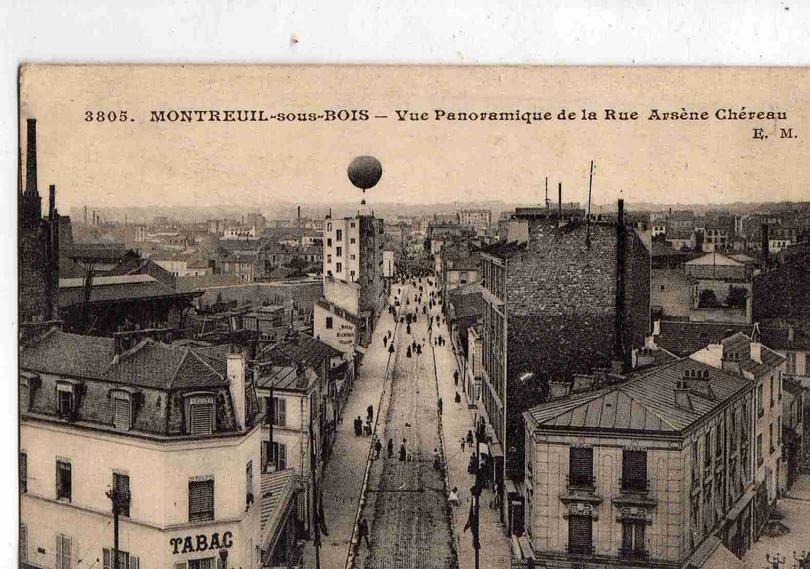 93 MONTREUIL Vue Panoramique De La Rue Arsène Chéreau  Beau Plan - Montreuil