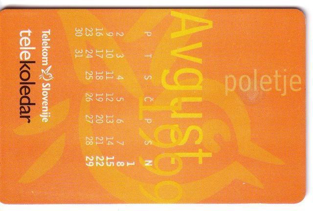 Slovenia - Calendar - Calendrier - Calendars - August - Limited Card , Only 9.852 .ex. - Slowenien