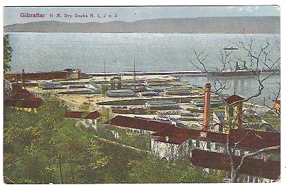 GIBRALTAR , H. M. Dry Docks  N . 1 ,2, 3  ;B/TB - Gibilterra