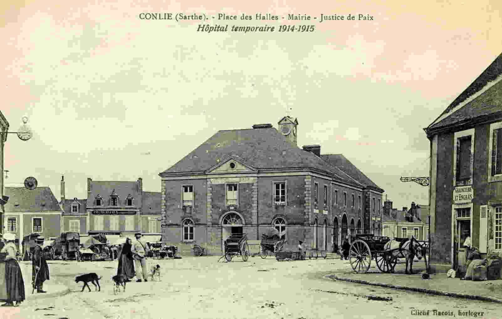 CONLIE - Place Des Halles - Mairie - Justice De Paix - Conlie