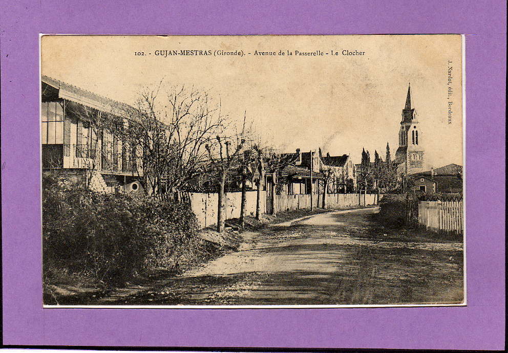 Carte  Postale De Gujan-Mestras -- Avenue De La Passerelle - Le Clocher - Gujan-Mestras