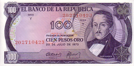 COLOMBIE    100 Pesos Oro   Daté Du 20-06-1973   Pick 415     ***** BILLET   NEUF ***** - Colombie