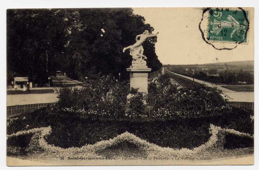 C5  - SAINT-GERMAIN EN LAYE - Perspective De La Terrasse "le Torrent" Statue - Oblitération Ambulant (1912) - St. Germain En Laye (Schloß)