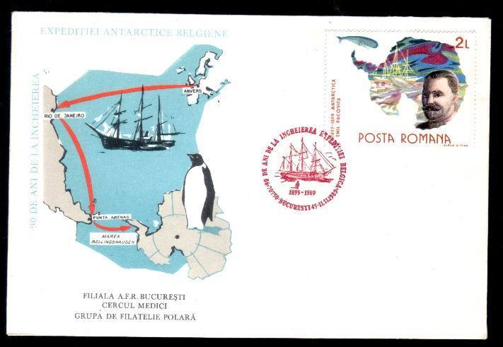 Polar Expedition BELGICA,PENGUIN,special Cover Very Rare 1989. - Expéditions Arctiques