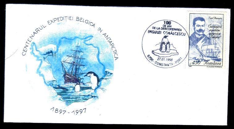 Polar Expedition In Antarctica, Cover Stationery With Belgica Expedition Emil Racovita Explorer 1998. - Arctic Expeditions