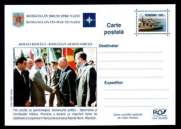 Romania  ON ITSWAY TO NATO,ROMANIAN ARMED FORCES,CARD STATIONERY 160/2002. - NATO