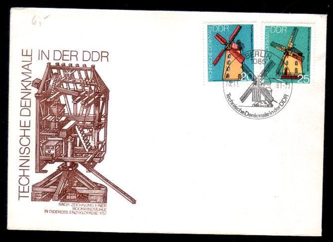 DDR 1981,FDC WITH WINDMILLS . - Mühlen