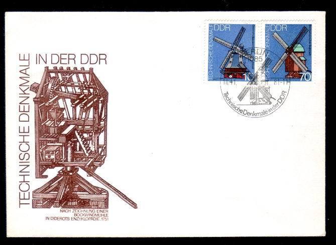 DDR 1981,FDC WITH WINDMILLS . - Mühlen