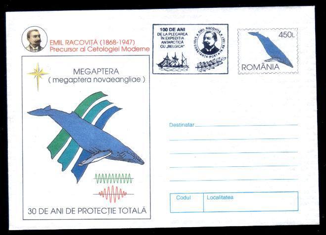 Polar Expedition In Antarctica,stationery Cover With Belgica Expedition Emil Racovita Explorer 1997. - Arctische Expedities