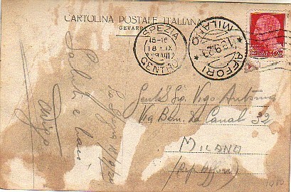 Postal 1929 SPEZIA FOTO Soldados - Marcofilie