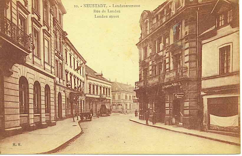 NEUSTADT - Rue De Landau Animée + Tabac Cigarren " Müller " En 1927 - Neustadt (Weinstr.)