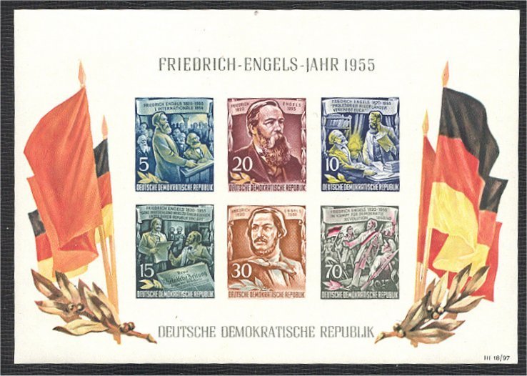 GERMANY DDR - 1955 SOUVENIR SHEET ENGELS-YEAR, NEVER HINGED **! - Sonstige & Ohne Zuordnung