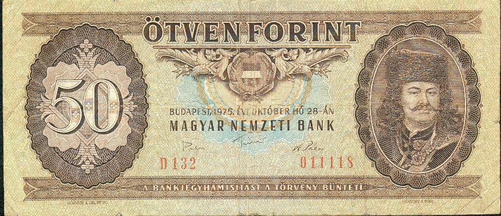 Billet De 50 Florins Usagé, Beaucoup De Plies, Petites Coupures - Hungary