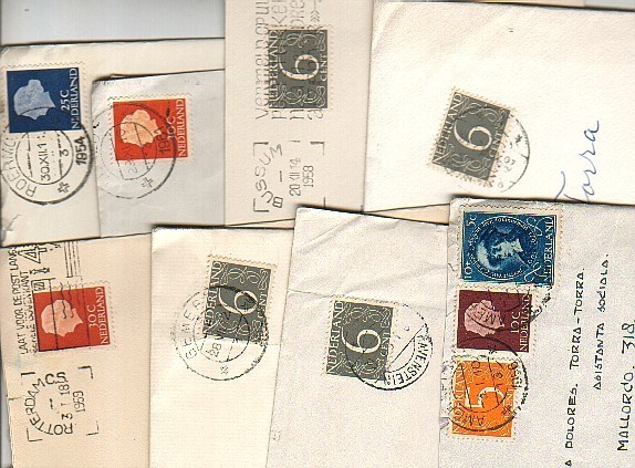 Lote HOLANDA 9 Cartas Años 1950-1960 - Covers & Documents