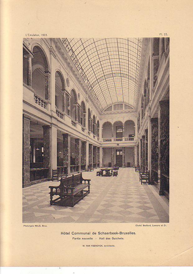 L'Emulation 1923 : Hôtel Communal De Schaerbeek : Partie Nouvelle : Hall Des Guichets - Non Classés