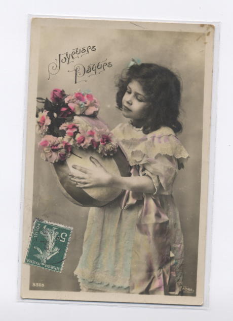 CR ~ JOYEUSES PAQUES Fillette Tenant Un Oeuf 1909 ~ - Pasqua