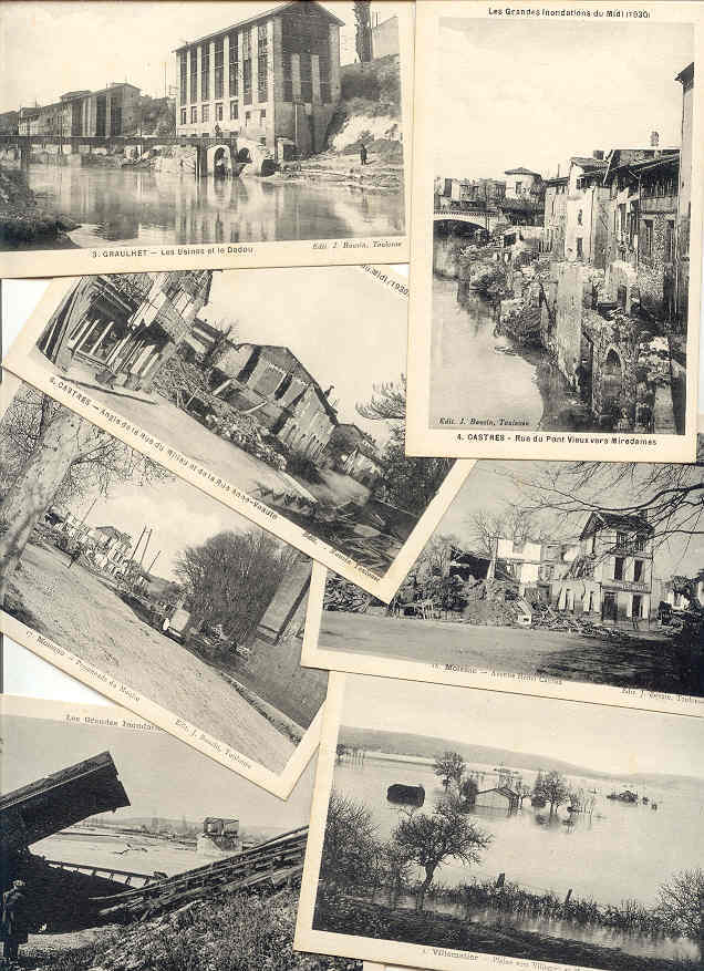 2388 19 Cpa  (sur Un Lot De 24) Les Grandes Inondations Du Midi 1930 .  Bouzin (Toulouse ) 1 Villematier. 3 Graulhet.... - Midi-Pyrénées