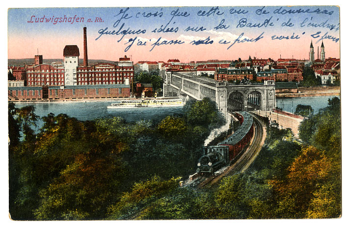 {17041} Allemagne Ludwigshafen Am Rhein . Voie Ferrée Train Bateau . écrite - Ludwigshafen