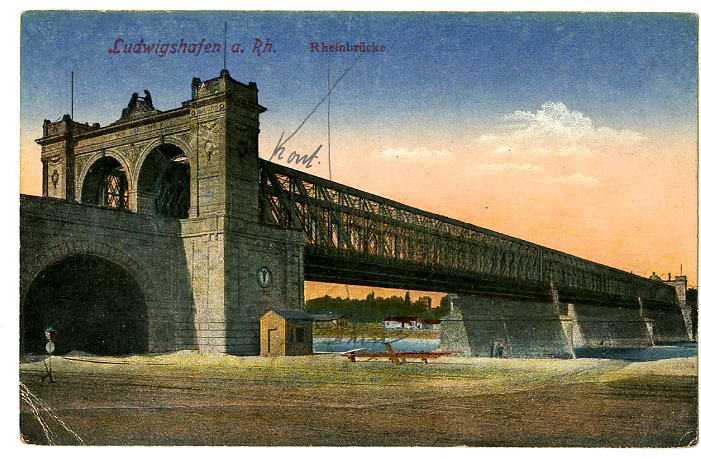 {17037} Allemagne Ludwigshafen Am Rhein Rheinbrücke . Pont . écrite - Ludwigshafen