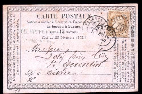 FRANCE Post Card Mailed In 1879!. - Precursor Cards