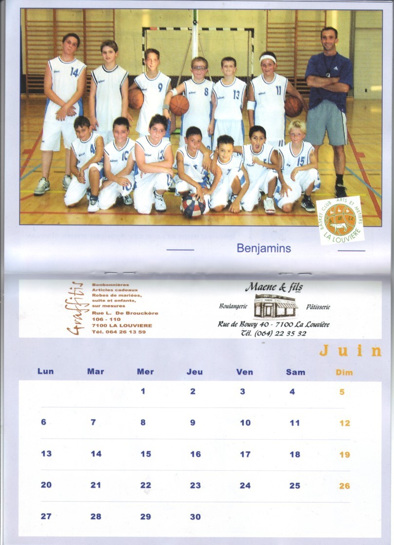 Basket Ball A.M. La Louvière - Calendrier 2005 - Kleinformat : 2001-...