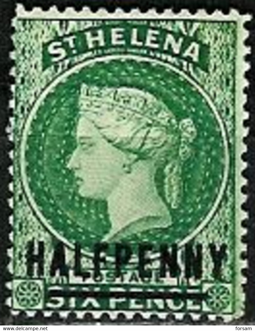 ST.HELENA..1884..Michel # 13 HALF I...MLH. - Saint Helena Island