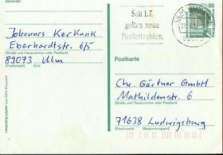 A0010 - Carte Postale Deutsche Bundepost 80 - Par Lot De 3 Cartes - Très Beaux Cachets - Colecciones