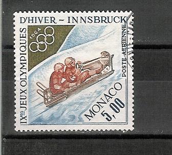 Monaco YT PA 83 Obl : Innsbruck 1964 , Bobsleigh - Airmail