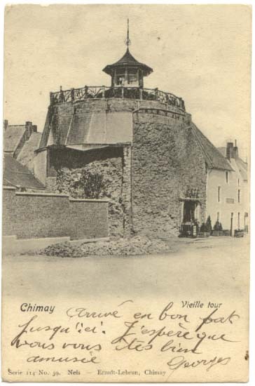 CHIMAY Vieille Tour Nels Série 114 N°39  Ernult-Lebrun Circulé 1904 Clermont Strée Sans Timbre - Chimay