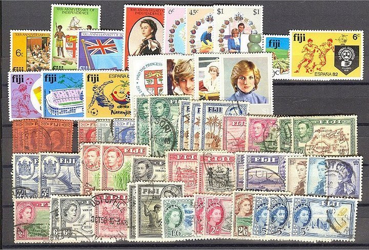 FIJI, GROUP MOSTLY NH SOME OLDER LIGHT HINGED +  USED 1900-1982 - Fiji (1970-...)