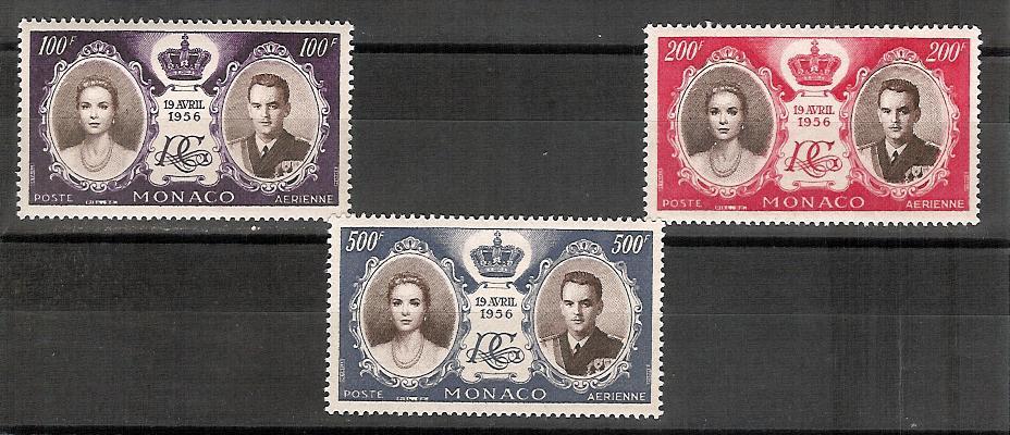 Monaco YT PA 63/5 * : Mariage Princier - 1956 - Airmail