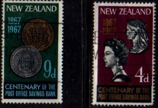 NEW ZEALAND  Scott # 380-1 F-VF USED - Used Stamps