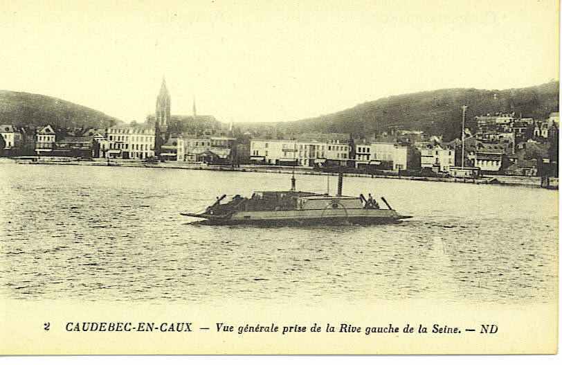 76 CAUDEBEC EN CAUX  Vue Générale Prise De La Rive Gauche De La Seine Traversée De La Seine En Bac - Caudebec-en-Caux