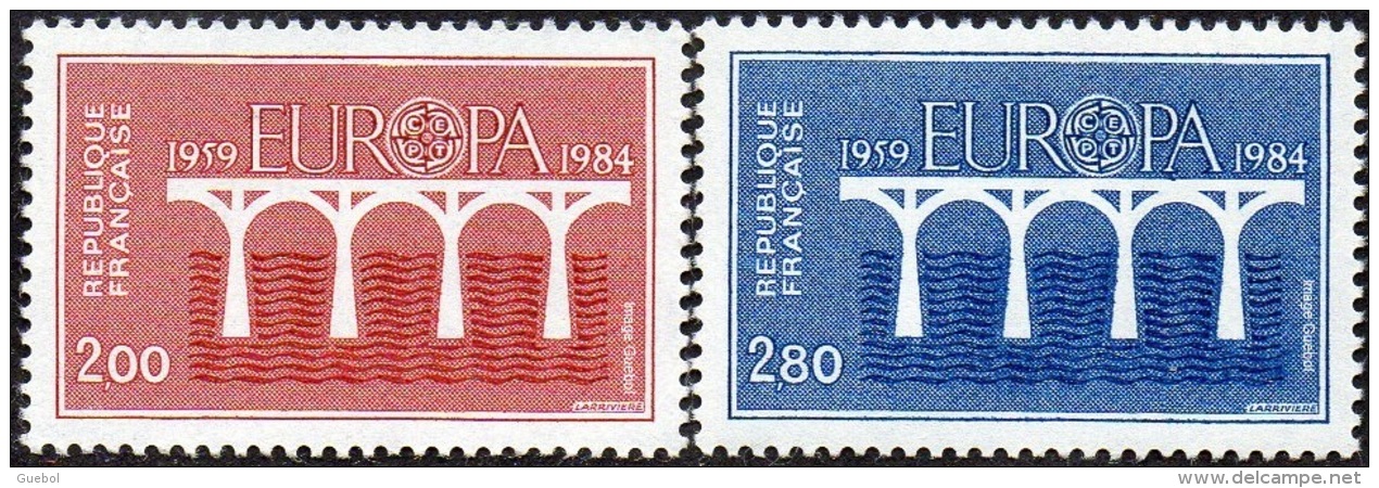 CEPT / Europa 1984 France N° 2309 Et 2310 ** Pont De La Coopération Européenne - 1984
