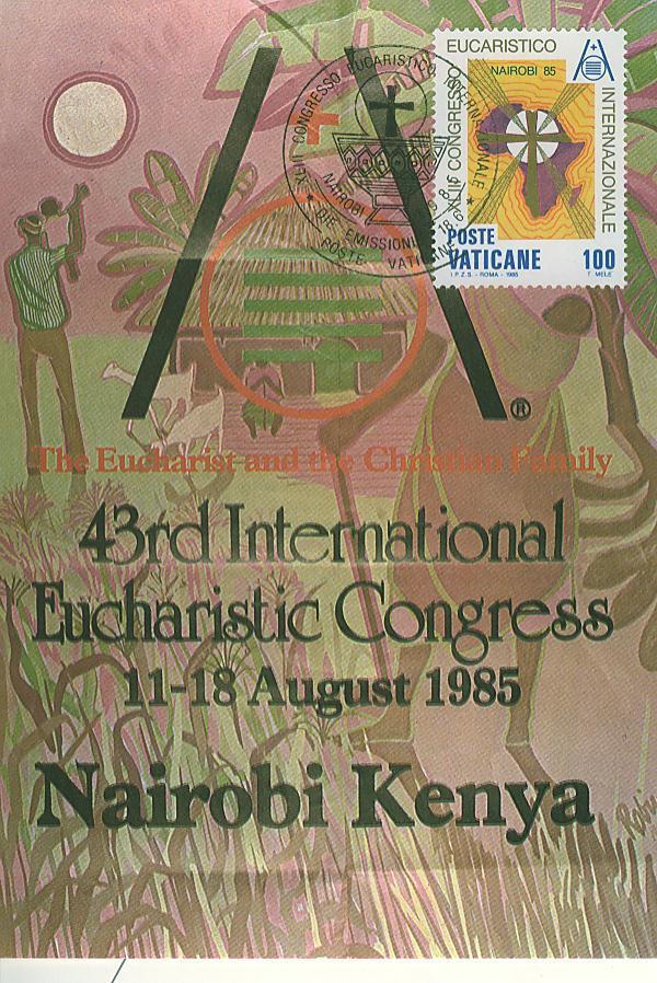 J0118 Congres Eucharistique De Nairobi 779 Vatican 1985 FDC Premier Jour Carte Maximum - Storia Postale