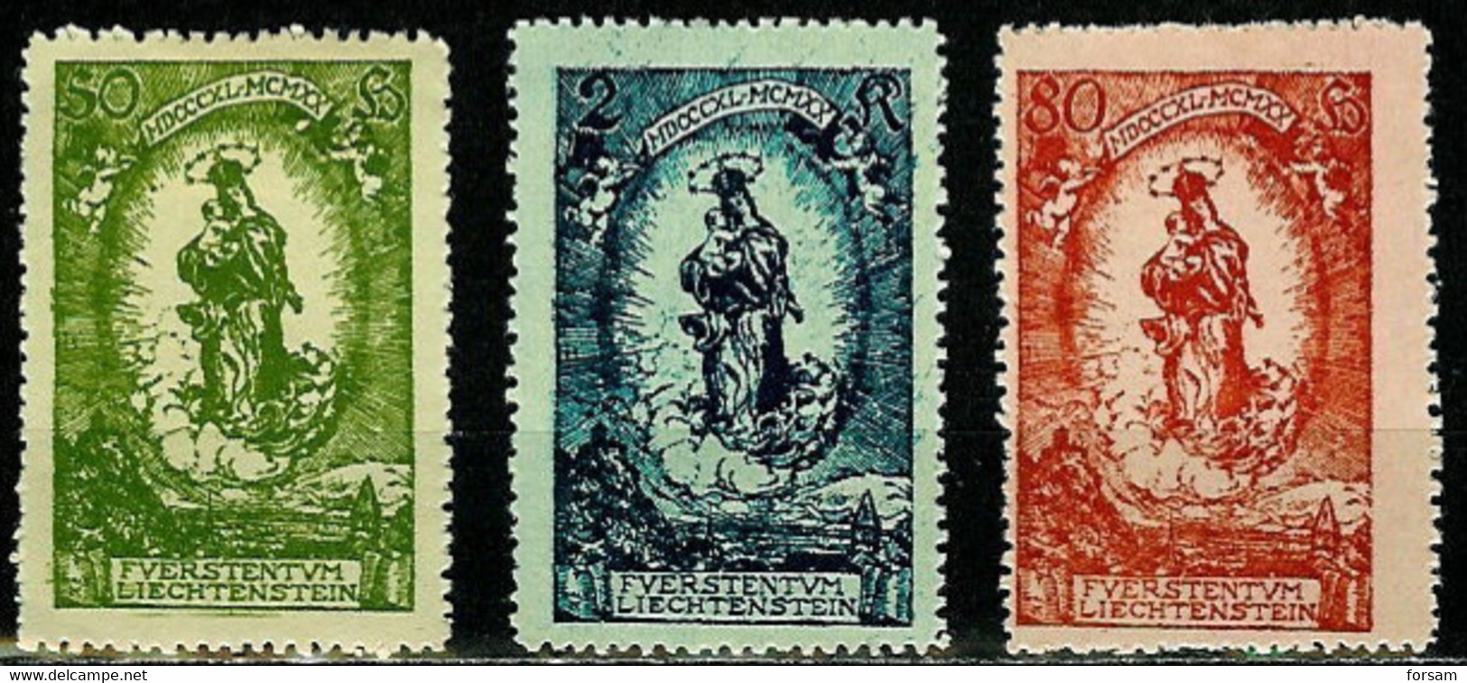 LIECHTENSTEIN..1920..Mich El # 40-42; 40U-42U...MLH...MiCV - 45 Euro. - Unused Stamps