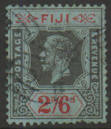 FIJI -  1912 2/6 King George V. Scott 89. Used. Damaged Lower Righjt Corner - Fidji (1970-...)