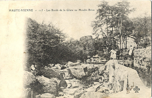 87 - HAUTE-VIENNE - ST JUNIEN - BORD De La GLANE Au MOULIN BRICE - CARTE Voyagée 1902 - Saint Junien