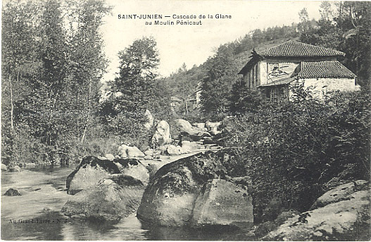 87 - HAUTE-VIENNE - ST JUNIEN - CASCADE De La GLANE Au MOULIN De PENICAUT - Saint Junien