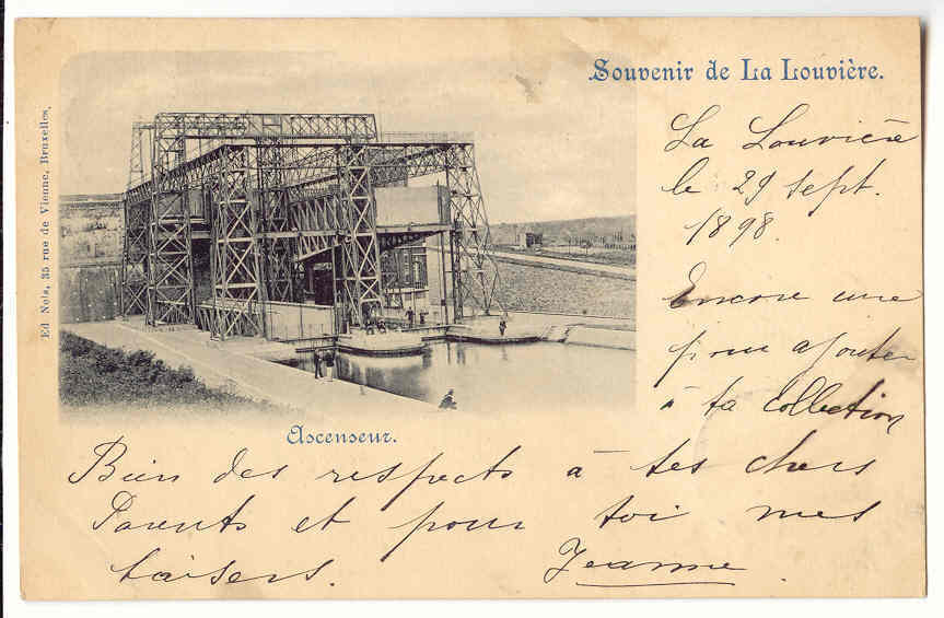 1258 - Souvenir De La Louvière - Ascenseur -"1898" - La Louvière