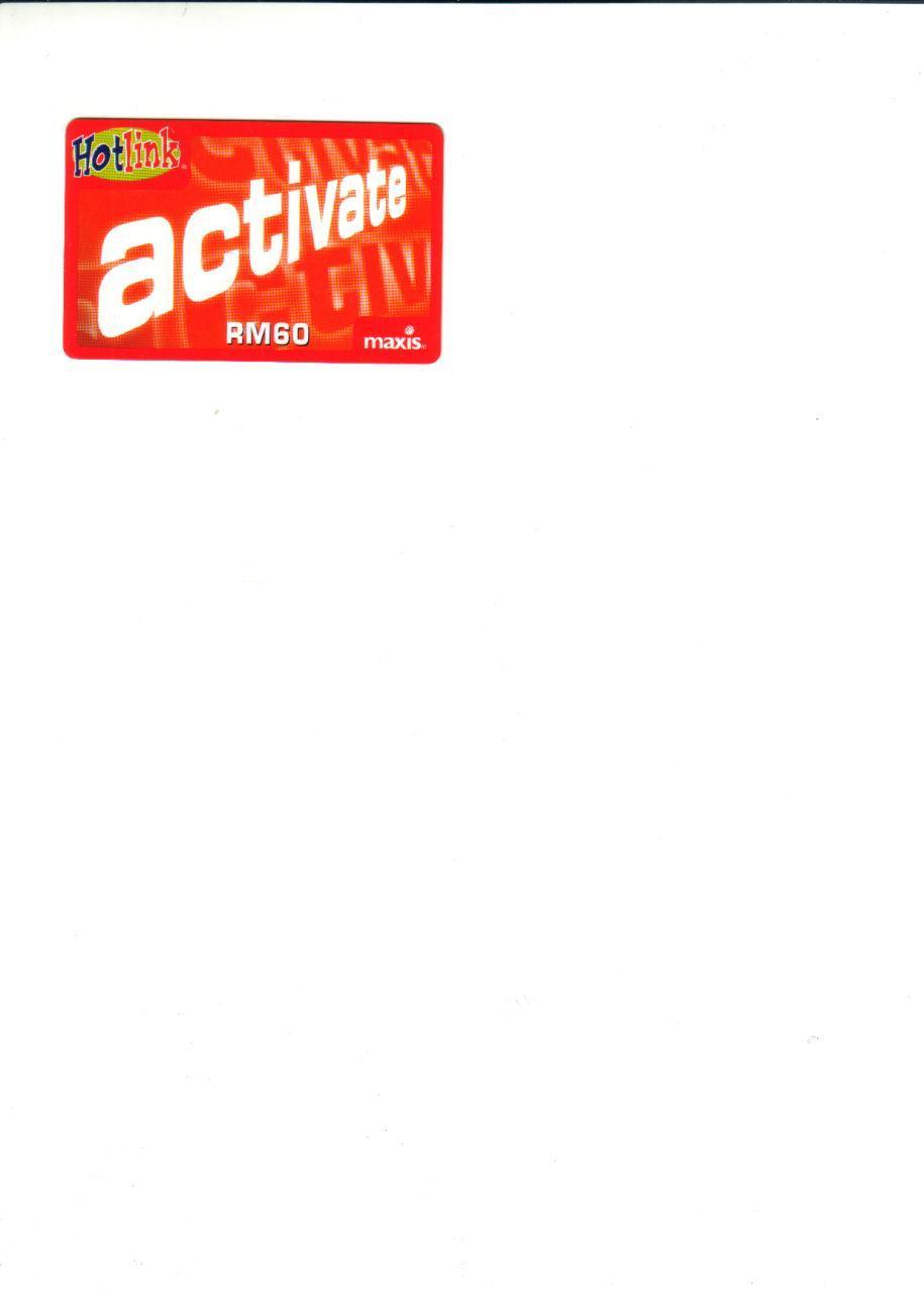MALAYSIA  60 R   ABSTRACT PICTURE  RED  ACTIVATE  GSM MOBILE  SPECIAL PRICE !!! - Malaysia
