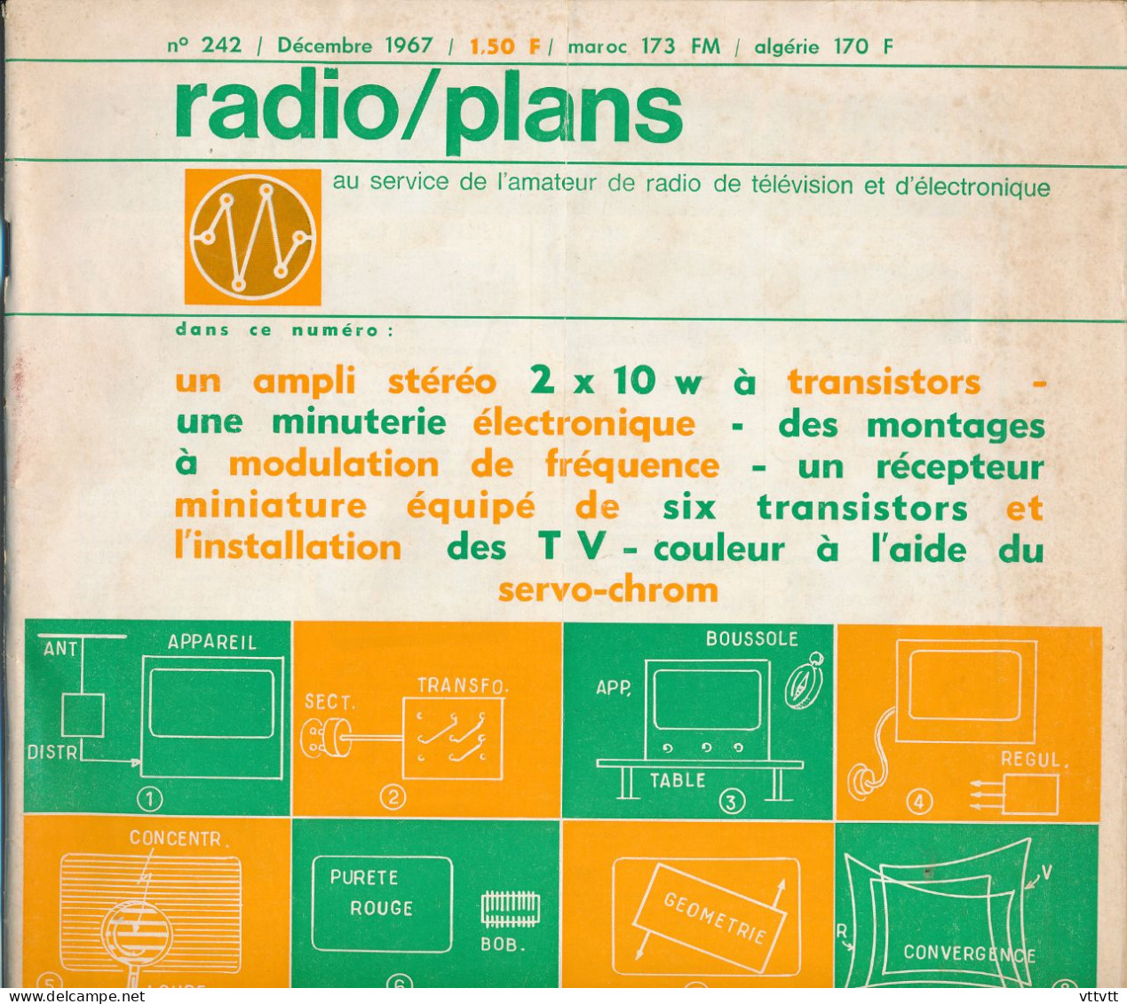 "Radio Plans" N° 242, Decembre 1967, Au Service De L'amateur De Radio, TV Et Electronique. Sommaire : Voir Scan. - Littérature & Schémas