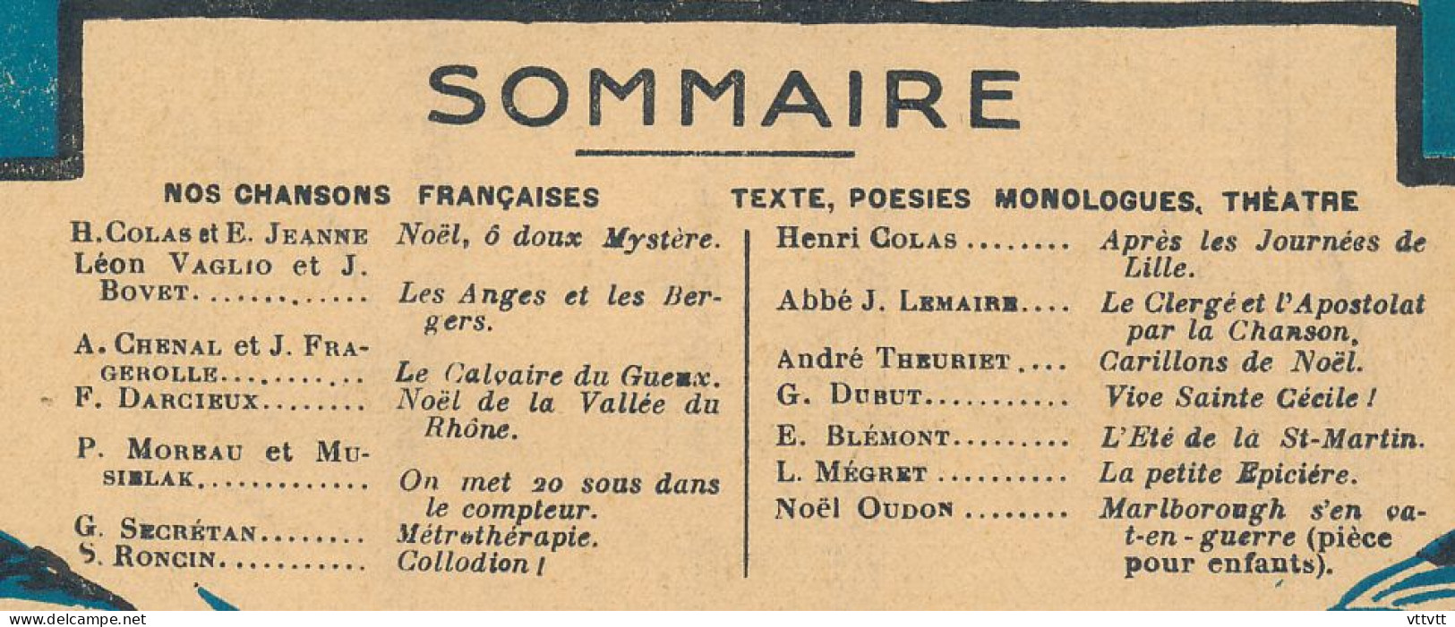 Musique : "Nos Chansons Françaises" N° 170, Décembre 1934. Sommaire : Voir Scan Et Description. - Muziek