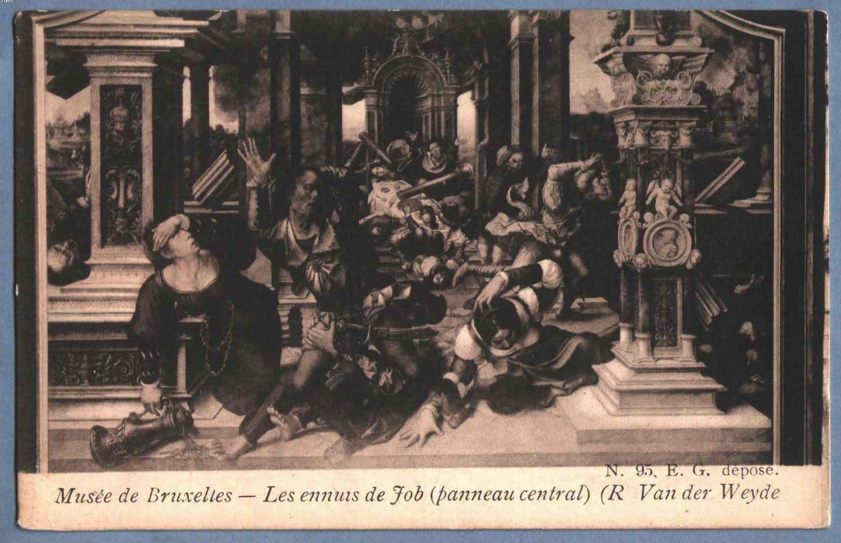 * Brussel - Bruxelles * Musée De Bruxelles, Les Ennuis De Job (panneau Central), (R. Van Der Weyde), Schilderij,peinture - Museen